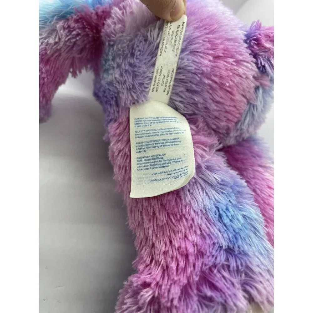 Build A Bear Fur ever Endless Hearts Bear Plush Pink Blue Purple White Heart